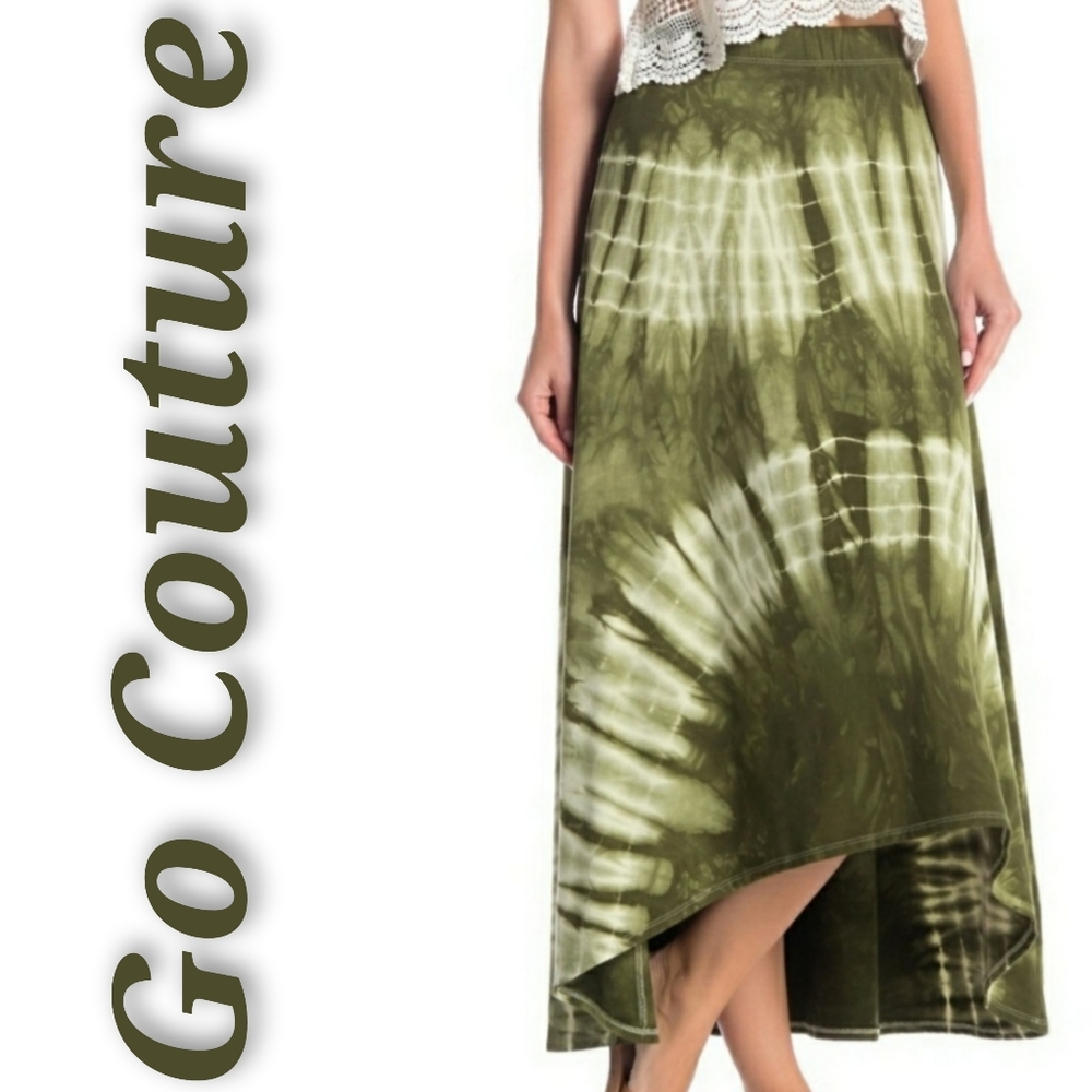 GO COUTURE Tie Dye high/low maxi skirt.